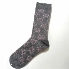 GUCCI グッチ ラメ ショートソックス クルーソックス グレー ピンク