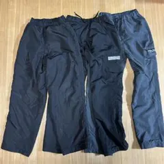 男の子　小学生　ウィンドブレーカー　黒のロングパンツ サイドポケット　暖パン