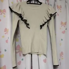 GRL フリルリブニットトップス pm072