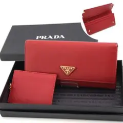 ✨未使用展示品・箱付き✨　PRADA 長財布　サフィアーノレザー　三角プレート