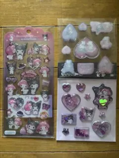 マイメロ　クロミ　2シートセット＋ぷっくりシール　ぷっくりキラキラシール