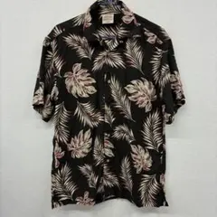 outdoor アロハシャツ 黒地 花柄 半袖M　※11のサムネイル