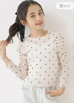 新品未使用coca ドット柄 パフスリーブ 長袖カットソー キッズ