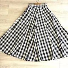 sakishimatokyoギンガムチェックボリュームフレアマキシスカートM~L