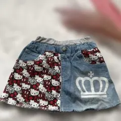 新品　BABYDOLL 120㎝　ハローキティ デニム　スカート　王冠