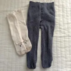 apres les cours くま靴下 9cm、ベビータイツ80 グレー