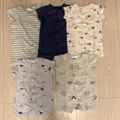 H&M 半袖ロンパース 5枚セット 新生児