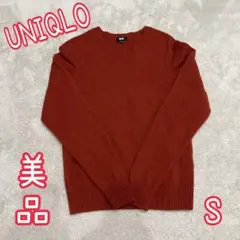 美品♡ ユニクロ　UNIQLO ニット　赤　メンズ　S レッド