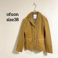 【324】オフオン　ベージュ ジャケット ベロア素材　size38