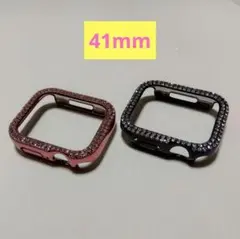 AppleWatch カバー 2個セット ピンク ブラック 41mm
