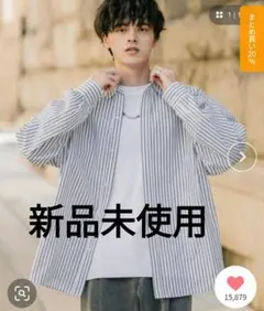 Rocky Monroe ストライプ オーバーサイズ レギュラーカラー シャツ