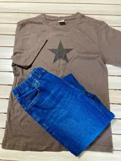 ２点セット　devirock 美品　半袖　Tシャツ　UNIQLO デニムパンツ