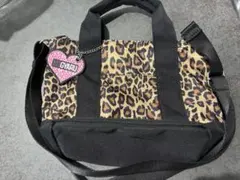 KOGYARU ヒョウ柄　トートバッグ　ハンドバッグ　2way 紐・チャーム付き