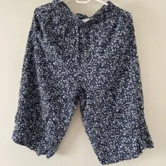 160cm UNIQLO 花柄　リラコ　パジャマ　ネイビー