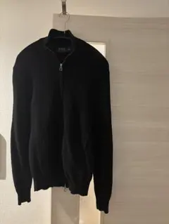 【美品】ポロラルフローレン ニット ジップアップ コットン　ブラック