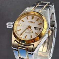 極美品 稼働品 SEIKO ソーラー メンズ 腕時計 デイデイト コンビ