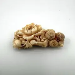 K9刻印/13.6g】細密彫刻 帯留め アンティーク 和装小物 透かし金具 