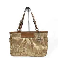 상태좋음 COACH コーチ トートバッグ オプティックシグネチャー ブラウン