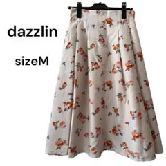 dazzlin スカート　花柄　フレア　バックジップ　ポケット付き　M