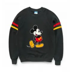 USA製 80S ディズニー ミッキーマウス フロッキープリントスウェット