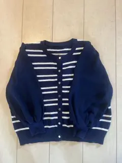 earth music&ecology ストライプカーディガン ネイビー