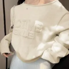 Dazy ホワイト 長袖ニット セーター L