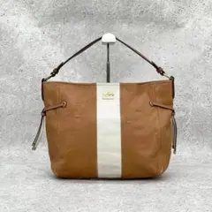 COACH Bag Tan Leather Hobo Legacy Stripeのサムネイル