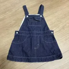 【90】COMME CA ISM　ベビー　デニムサロペット ワンピース　女の子