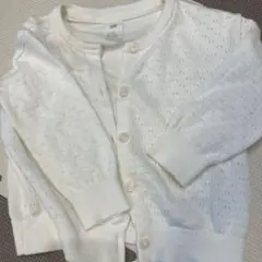 美品　一回着用　H&M 透かし編みカーディガン 12M ホワイト