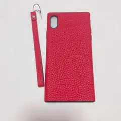 iPhoneXS MAX 6.5インチ ケース 赤 ストラップのサムネイル