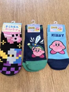 星のカービィ 靴下 3足セット 19-24cm 22-24cm