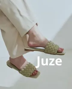 Juze ジュゼ スクエアトゥ 編み込み フラットサンダル Ｍのサムネイル