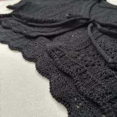 GU透かし編みフロントリボンカーディガン(半袖)M size