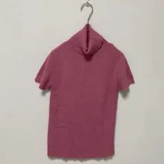 【Vert Dense/ヴェールダンス】リブ　タートルネック　サマーニット　半袖