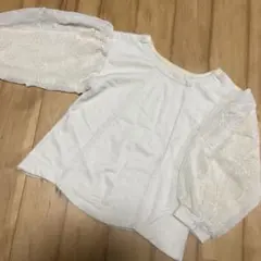 ホワイト パフスリーブ トップス 100cm
