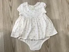 リボン柄フリルロンパース 06-09ヶ月