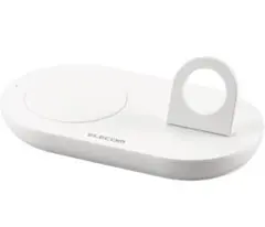 エレコム ワイヤレス充電器 置くだけ充電 Qi認証 2in1 5W