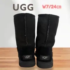 【最終価格】UGG ムートンブーツ W7/24cm 黒 スエード