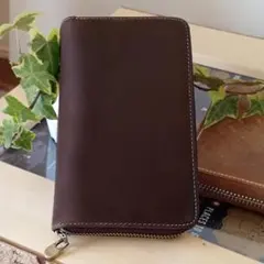 本革ペンケース レザー 革筆箱 5本差し (コーヒーブラウン)【訳アリ】