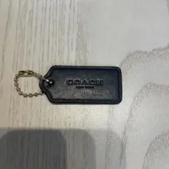 COACH ブラックレザー チャームタグ