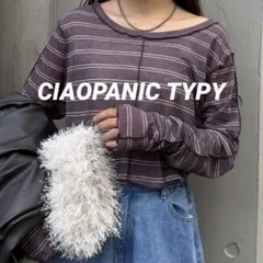 チャオパニックティピー　シースルートップス　ボーダー　シアーメロウトップス