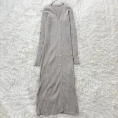 スナイデル リブニット ロングワンピース ベージュ F カーディガン　シンプル