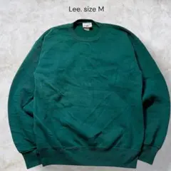 Lee 90sUSA製 ヴィンテージスウェット 無地 グリーンM ヘビーウェイト