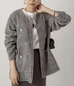 2025年最新】Loungedress レディース ノーカラージャケットの