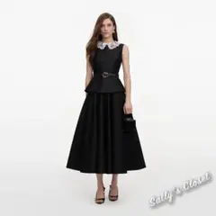❤️26秋新作 新品♡ SelfPortrait 黒ロングワンピース♡　K51のサムネイル