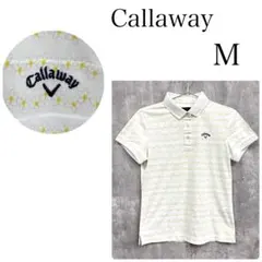 ★美品 Callaway キャロウェイ 白花柄 半袖 ポロシャツ Mのサムネイル