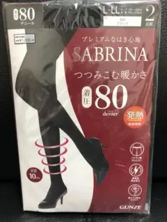 GUNZE SABRINA 80デニール 着圧タイツ 2足組 L-LL