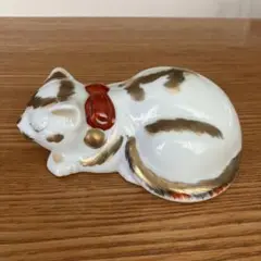 作家さんが手掛けた美しいお色でどの角度からも可愛い過ぎる眠り猫の陶器オブジェ 作家さんが手掛けた美しいお色でどの角度からも可愛い過ぎる眠り