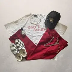 c-boy style ストリート アニマルt × Dickiesカラーパンツ赤のサムネイル