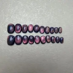 20本フルセット マグネット、オーロラ、シンプルネイルチップ